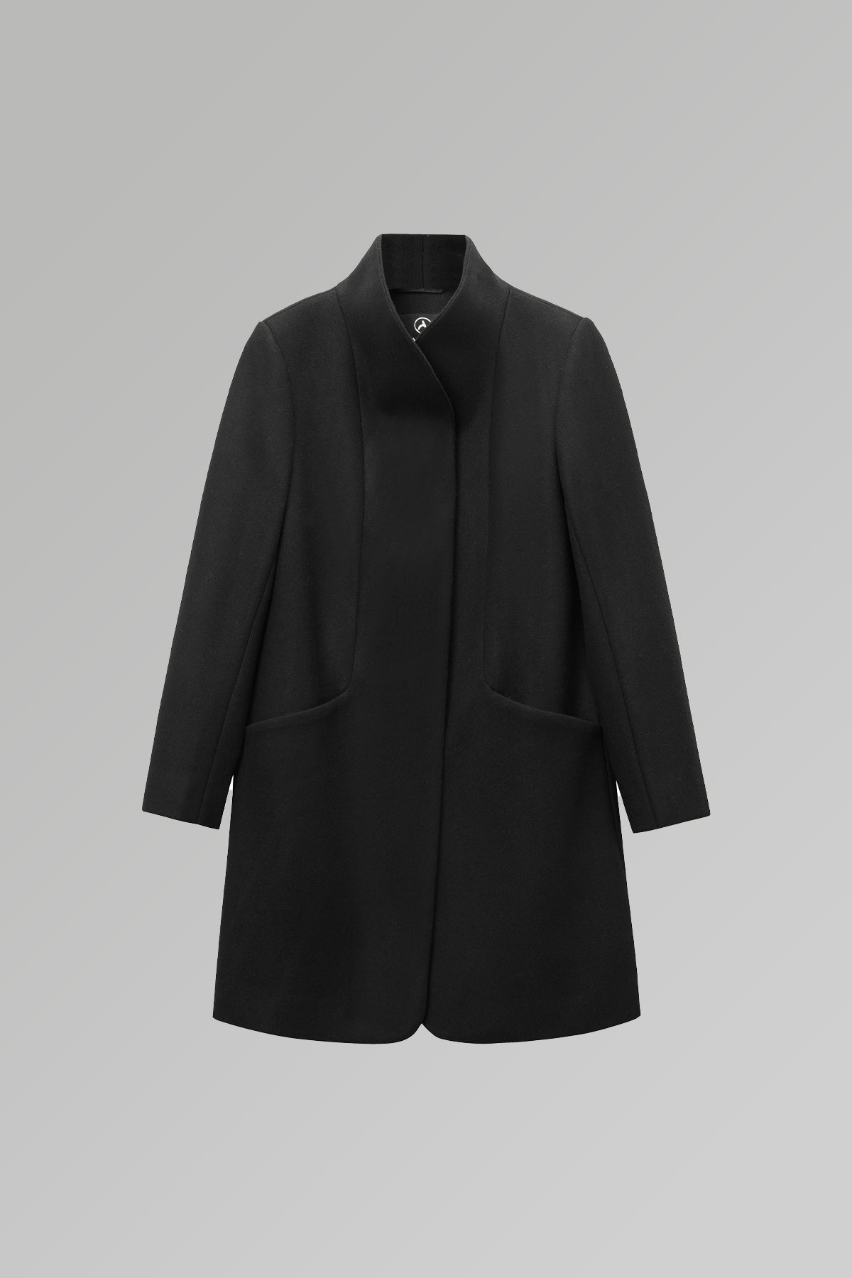 Funnel Neck Cocoon Vegan Wool Coat