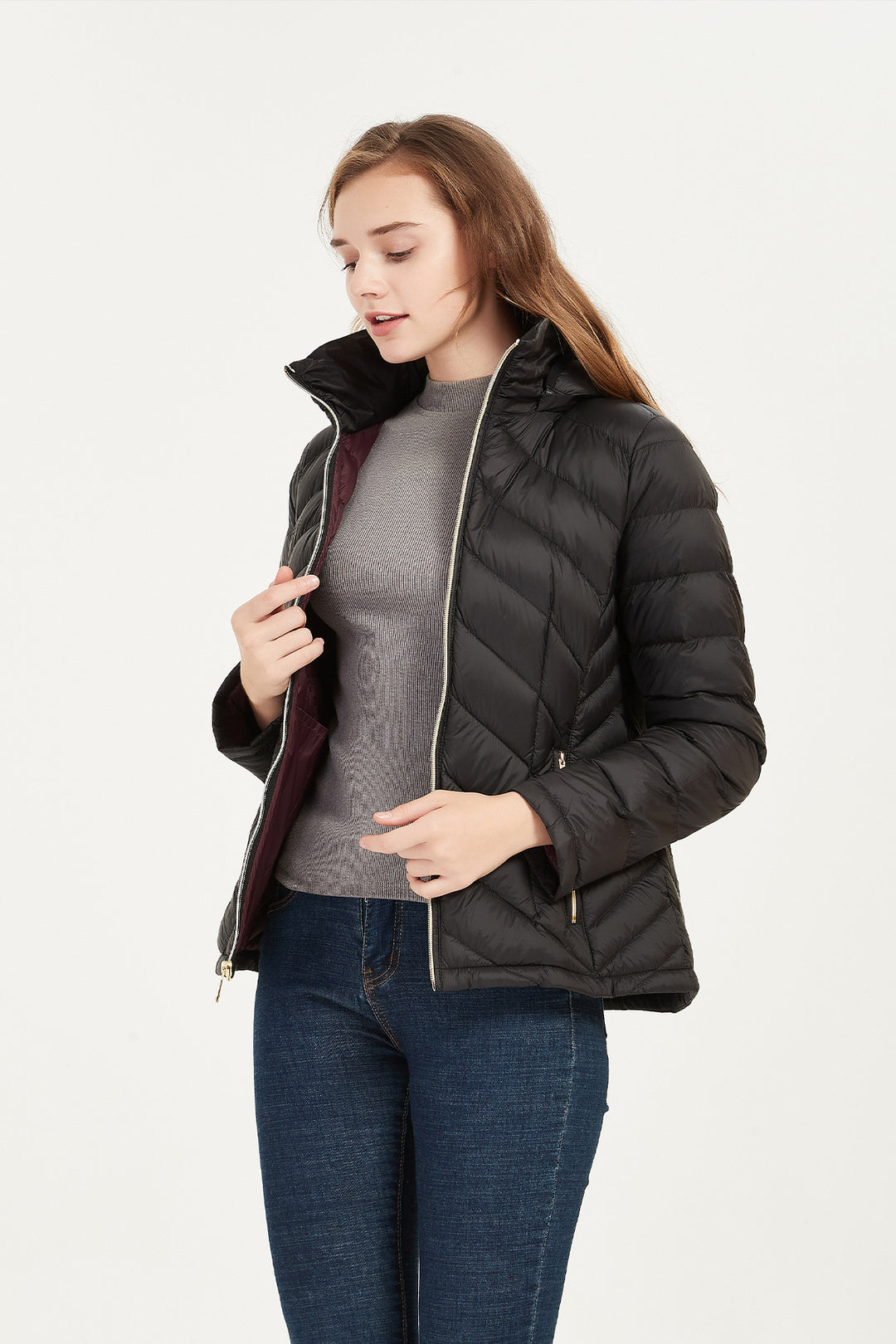lightweight puffer jacket women