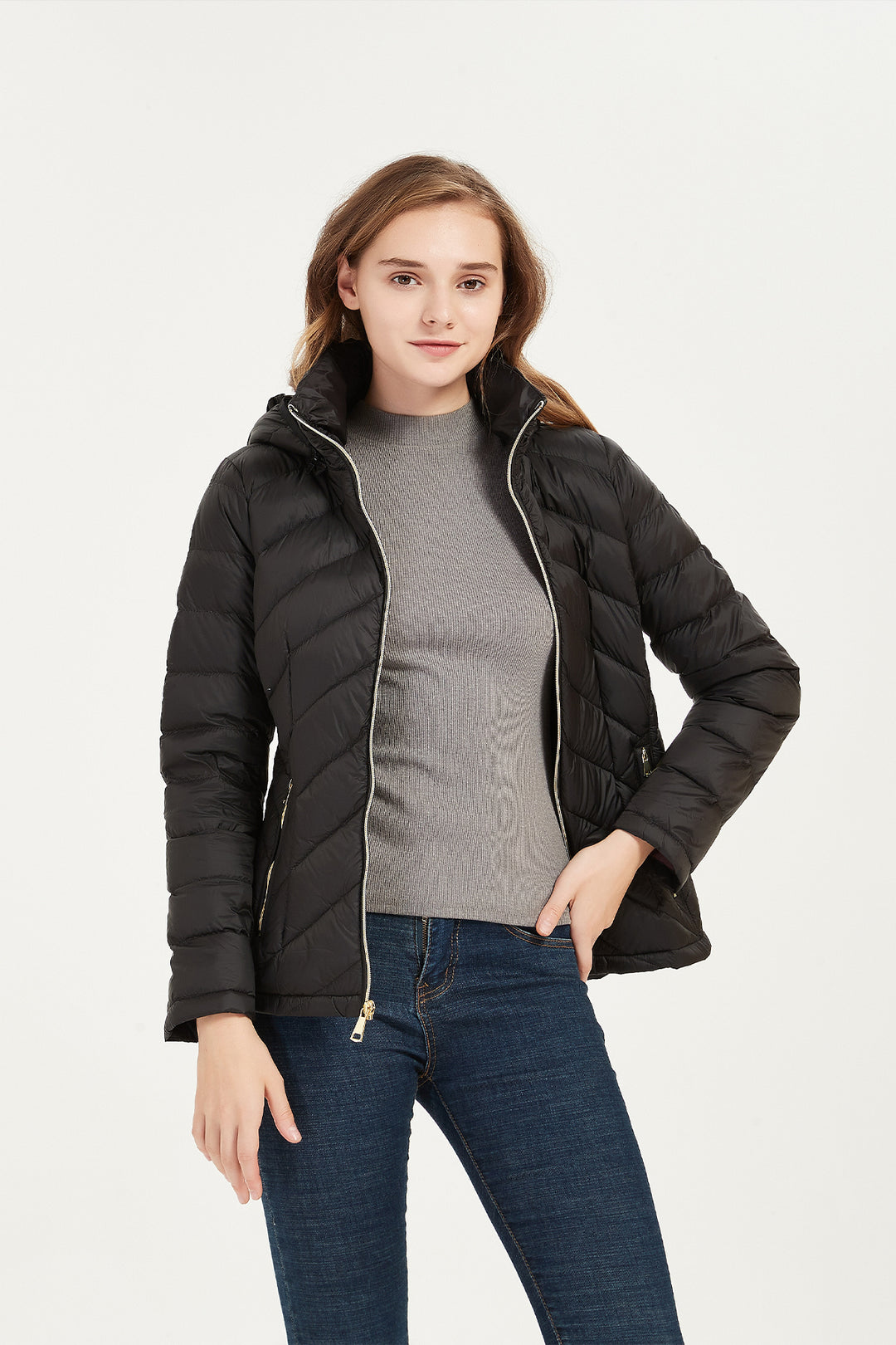 lightweight puffer jacket women