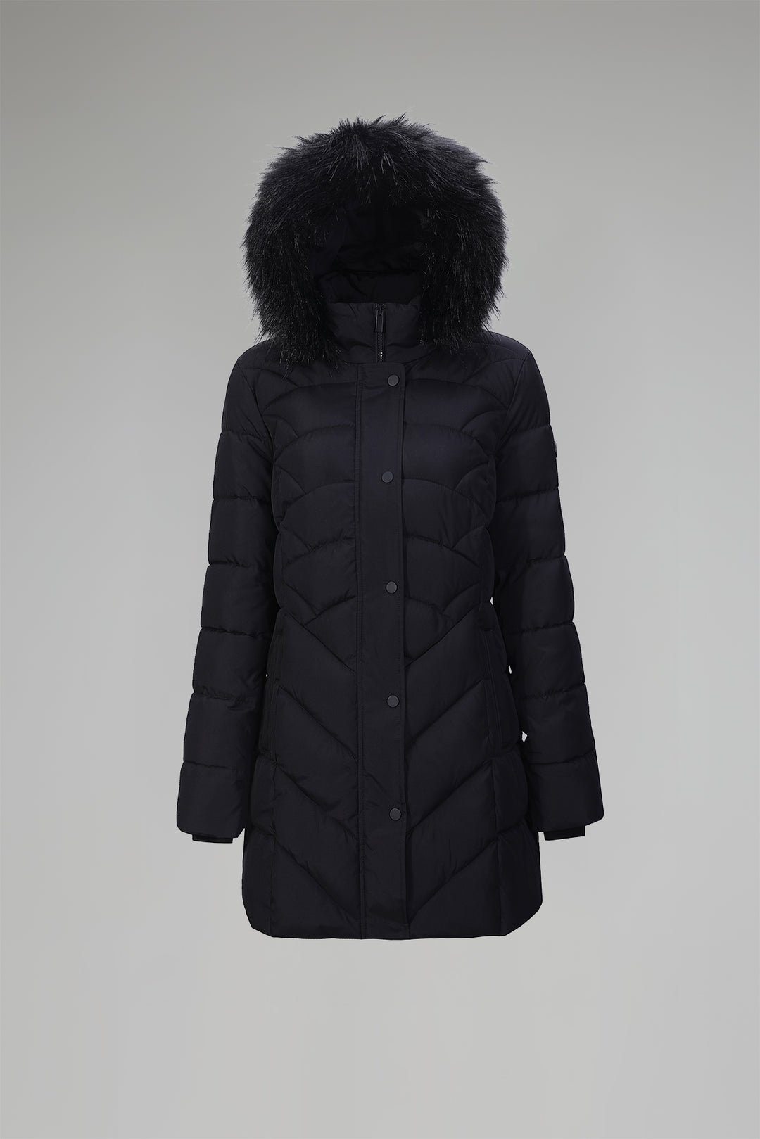 Quilted Puffer Coat & Jacket with faux fur hood