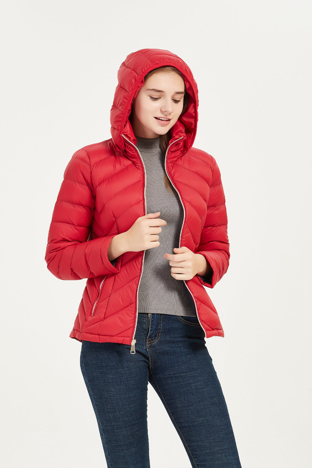 lightweight puffer jacket women